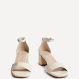 Maddie Nude Faux Leather Block Heels