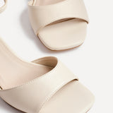 Maddie Nude Faux Leather Block Heels