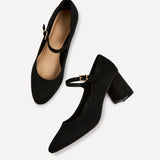 Madeline Black Mary Jane Court Heels