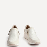 Madison Beige Faux Leather Trainers