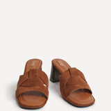Madrid Tan Faux Suede Mule Heels