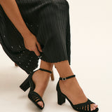 Magda Black Cage Heeled Sandals