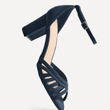 Magda Navy Cage Heeled Sandals