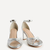 Magda Silver Cage Heeled Sandals