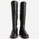 Maintain Wide Fit Black Faux Leather Long Boots