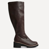 Maintain Wide Fit Brown Faux Leather Long Boots