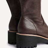 Maintain Wide Fit Brown Faux Leather Long Boots