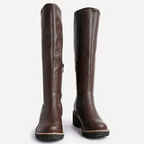 Maintain Wide Fit Brown Faux Leather Long Boots