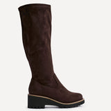 Maintain Wide Fit Brown Faux Suede Long Boots