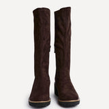 Maintain Wide Fit Brown Faux Suede Long Boots