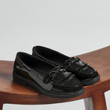Mallo Black Faux Suede & Leather Loafers