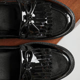 Mallo Black Faux Suede & Leather Loafers