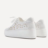 Mallory White Floral Faux Leather Trainers