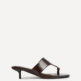 Manhattan Brown Faux Leather Mule Heels