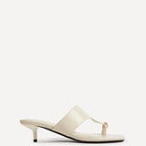 Manhattan Ivory Faux Leather Mule Heels