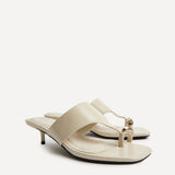Manhattan Ivory Faux Leather Mule Heels