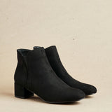 Manor Black Faux Suede Heeled Ankle Boots