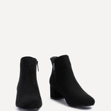 Manor Black Faux Suede Heeled Ankle Boots