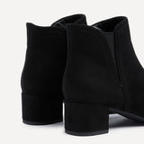 Manor Black Faux Suede Heeled Ankle Boots