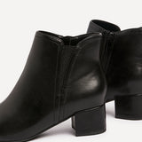 Manor Black Faux Leather Heeled Ankle Boots
