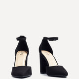 Mara Black Faux Suede Court Heels