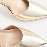 Mara Gold Faux Leather Court Heels