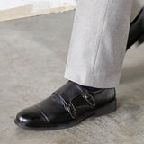 Marcello Mens Black Faux Leather Shoes