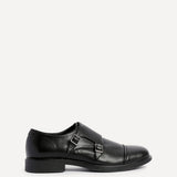 Marcello Mens Black Faux Leather Shoes