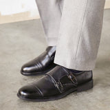 Marcello Mens Black Faux Leather Shoes