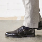 Marcello Mens Black Faux Leather Shoes
