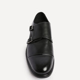 Marcello Mens Black Faux Leather Shoes