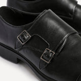 Marcello Mens Black Faux Leather Shoes