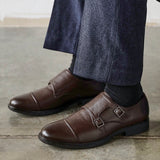 Marcello Mens Brown Faux Leather Shoes
