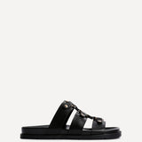Marcia Black Studded Gladiator Slip-On Sandals