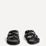 Marcia Black Studded Gladiator Slip-On Sandals