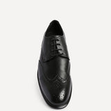 Marco Mens Black Faux Leather Brogue Shoes