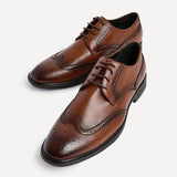 Marco Mens Brown Faux Leather Brogue Shoes