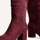 Margot Burgundy Long Heeled Boots