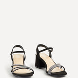 Mariah Wide Fit Black Diamante Heels