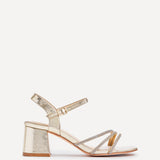 Mariah Wide Fit Gold Diamante Heels