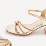 Mariah Wide Fit Gold Diamante Heels