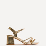 Mariah Wide Fit Gold Diamante Heels
