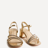 Mariah Wide Fit Gold Diamante Heels