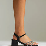 Mariah Wide Fit Black Diamante Heels