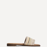 Mariel Natural Embellished Flat Sandals
