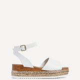 Marisol Wide Fit White Flatform Sandals
