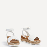 Marisol Wide Fit White Flatform Sandals