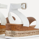 Marisol Wide Fit White Flatform Sandals