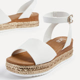 Marisol Wide Fit White Flatform Sandals