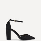 Marlie Black Faux Suede Court Heels